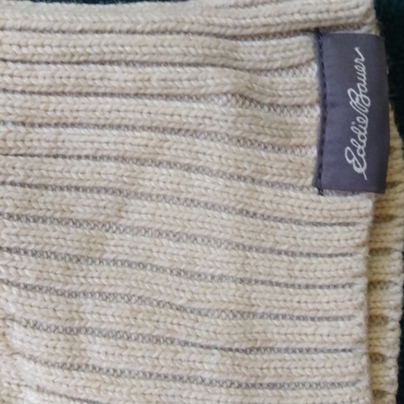 Eddie Bauer TXL Beige/Cream Cotton Crewneck Sweater - Picture 6 of 11